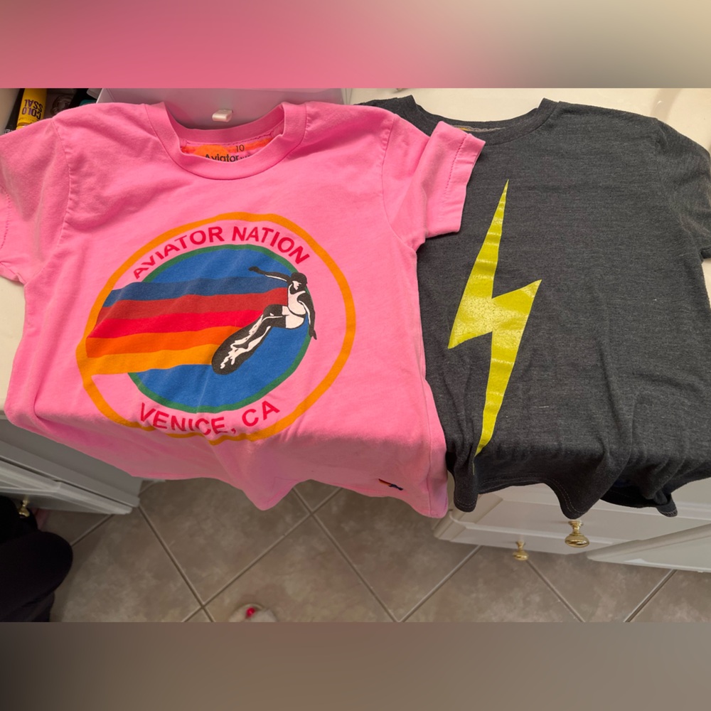 Two size 10 Aviator Nation shirts